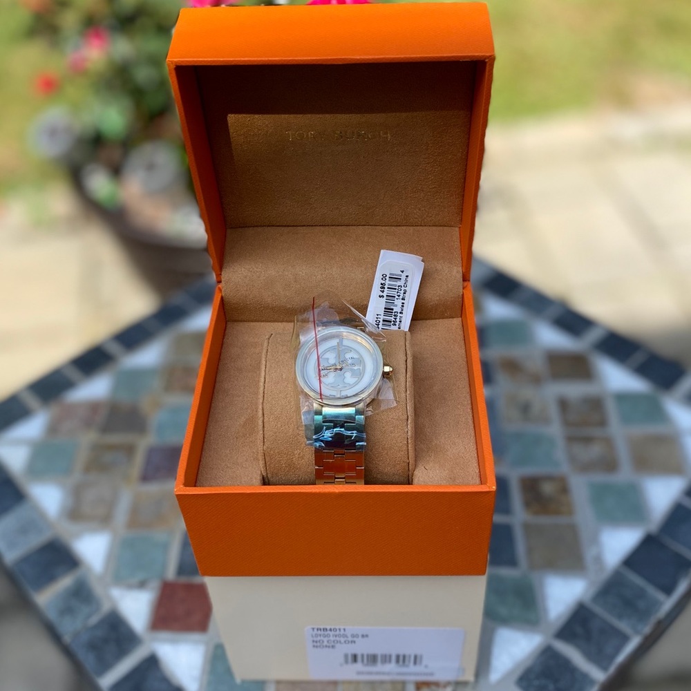 Tory Burch Reva Ivory Dial Ladies Gold Tone Watch - Picture 10 of 11